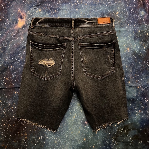 Express Distressed Denim Shorts - Picture 2 of 2